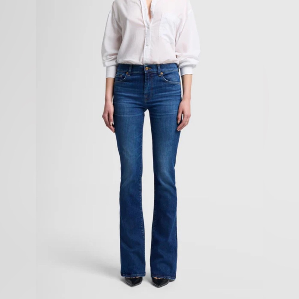 7 For All Mankind Women's Blue Boot Cut Jeans